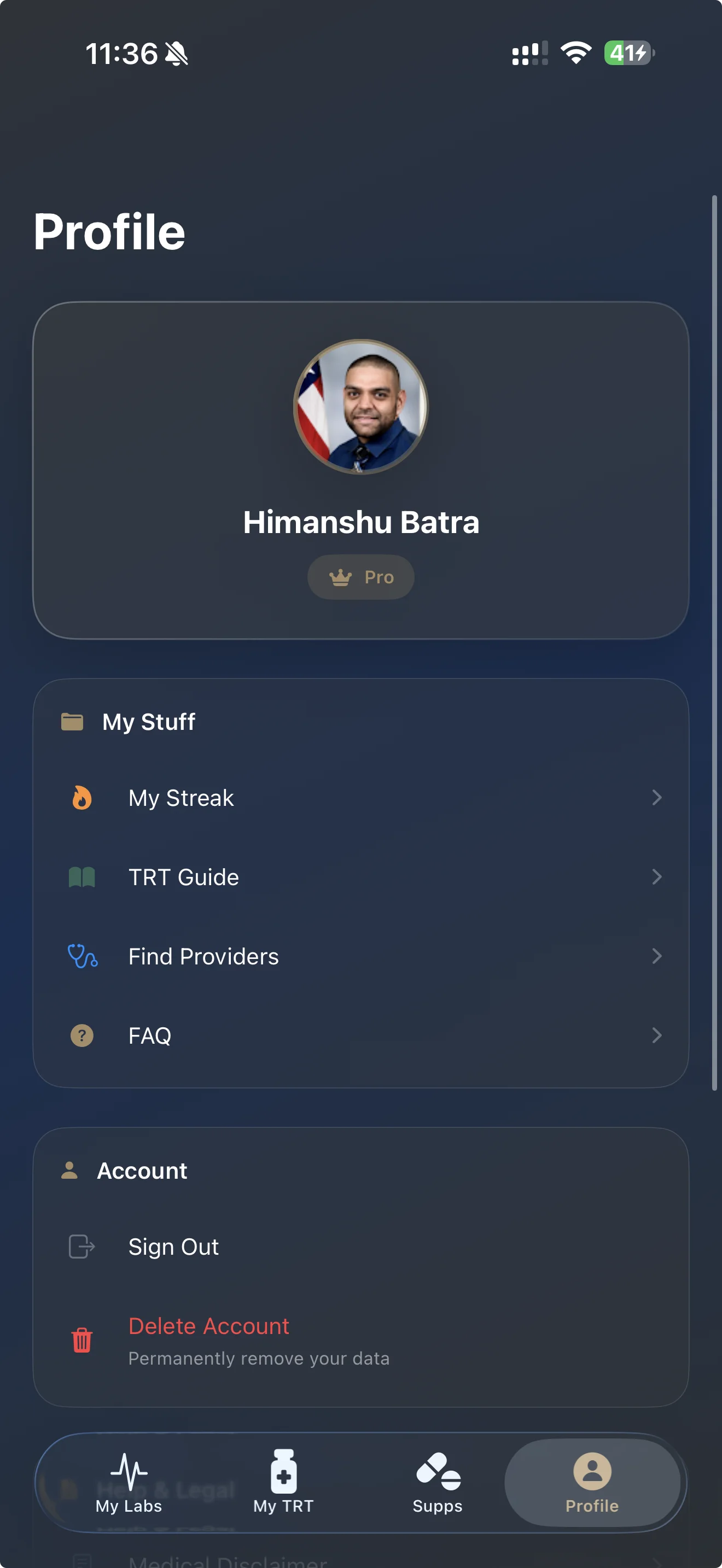 MyTRT Profile Settings